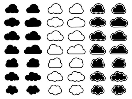 Cloud iconsのイラスト素材