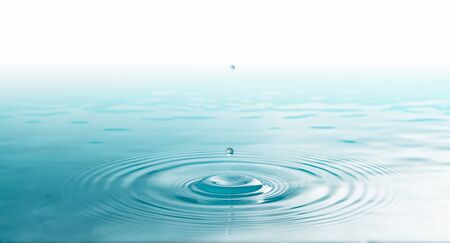 water drop splash isolated on white background.の写真素材