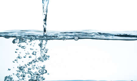 water splash and bubbles isolated on white background
