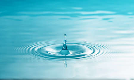 water drop splash isolated on white background.の写真素材