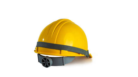 yellow safety hat isolated on white background