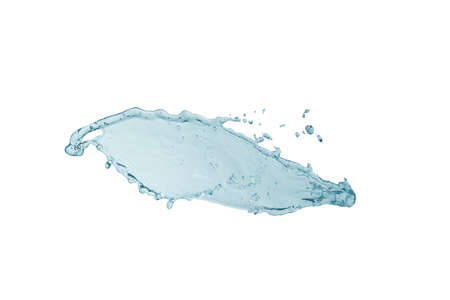 Drinking water and abstract water splash isolated on white background