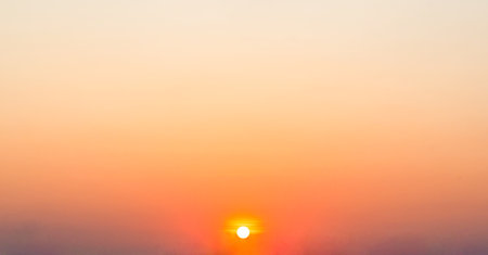 sunset orange evening sky on background