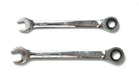 two wrench isolated on white backgroundの写真素材
