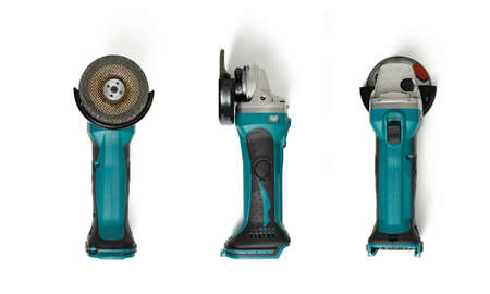 cordless grinder battery isolated on white background.