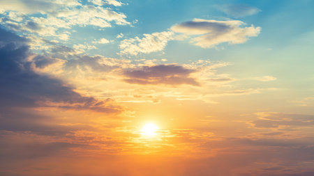 Sunset sky for background or sunrise sky and clouds the morning.の写真素材