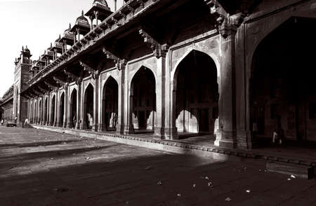 Long corridors of Fatehpur Sikri, Agraの写真素材
