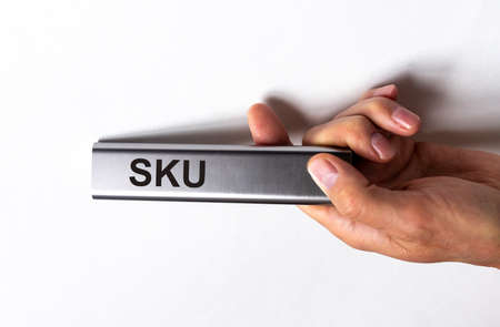 SKU word acronym inscription, stock keeping unit conceptの写真素材