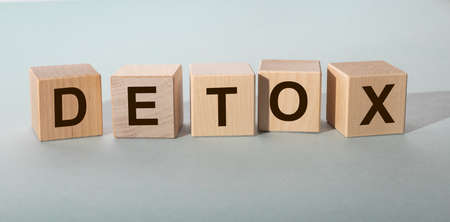 DETOX word made with building blocks, detoxication conceptの写真素材
