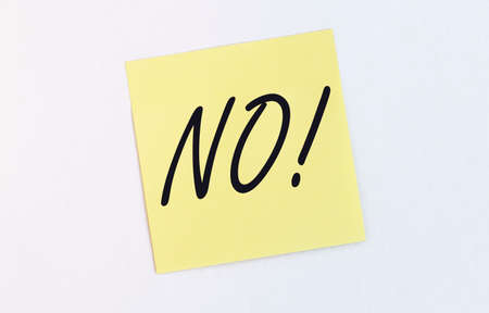 text no. Negative answer concept. No risk, no violence or no discrimination concept.
