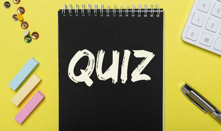 Quiz word, inscription. Question game and quest concept.の写真素材