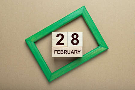 28 february inscription. deadline calendar. Rare disease dayの写真素材