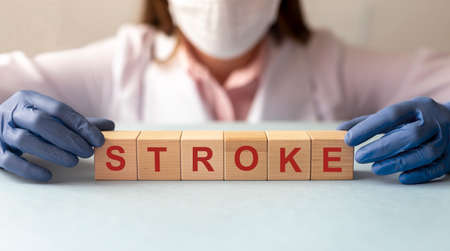 Stroke word, inscription. Heart attack, disease, healthcareの写真素材