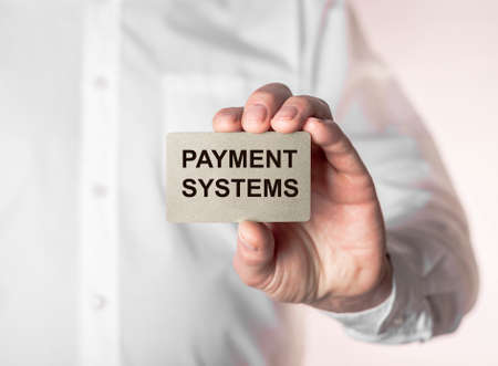 Payment systems inscription. Finance and banking concept.