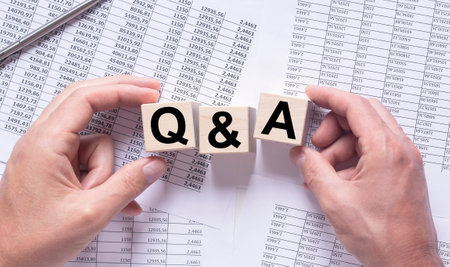 QA inscription, concept of business and financial questions.の写真素材