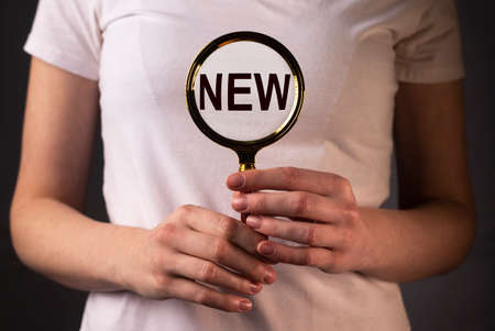 New word text. New in education and business concept.