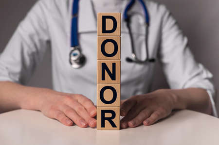 Donor word. Blood and organ donation concept.の写真素材