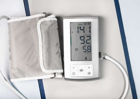 Tonometer for monitoring and checking blood pressure, medical cardio tool for heart health check...