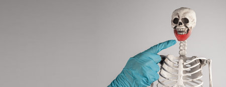 Jaw fracture, injury and inflammation concept. high quality photoの写真素材