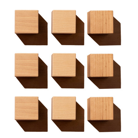 Wood cubes structure of square shape. wooden toy blocks. high quality photoの写真素材