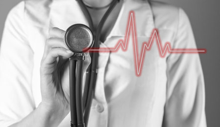 ECG, electrocardiogram, EKG concept. Heart health diagnostic by cardiologist. Heartbeat, cardiogram....