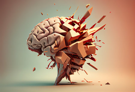brain problem. AI generative.の素材