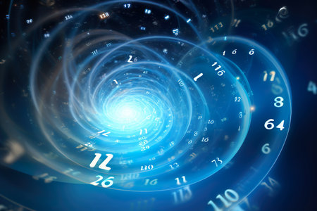 Numerology concept. Magic esoteric numbers, digits.の素材