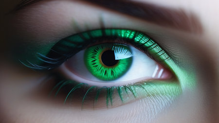 Eye make up, green iris and shadow for Saint Patrick s day holiday.の素材