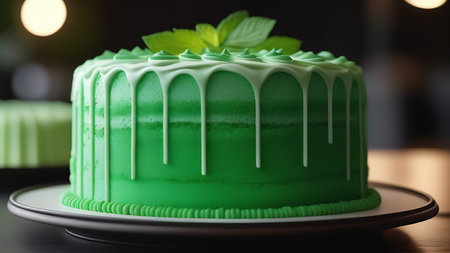 Patrick s day, holiday cake, green confectionery, dessert, sweet food.の素材