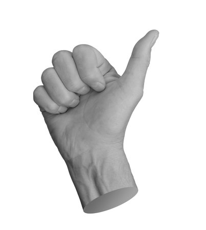 Thumb up gesture, hand showing good, finger like, yes okay, isolated sign. Approve symbol...