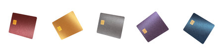Electronic bank card concept. plastic bankcard with chip for credit, debit, loan, cashback, online...