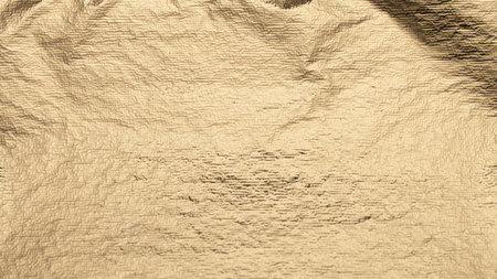 Golden foil texture with a glossy, sleek finish, creating an elegant, premium backdrop. Rich, grungy design with a royal, vintage feel, perfect for treasure, wealth, or luxury decor.の写真素材