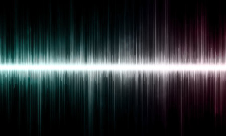 Wave of sound, audio, and music. Radio, voice, and signal frequency. Waveform pattern, track, beat,...