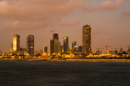 Tel Aviv at nightのeditorial素材