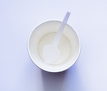 Beautiful cardboard disposable cup for coffee and other.の写真素材