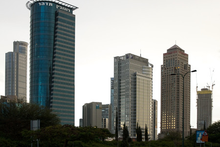 Tel-Aviv , Israel - December 20 . 2014 : View from the Bridge Street Halacha in a southerly...