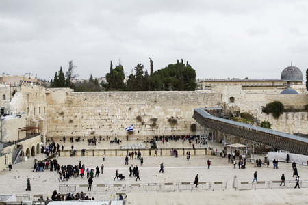 Jerusalem , Israel - January 06 . 2015 : Beautiful photo at the Wailing Wall in the Old City of...