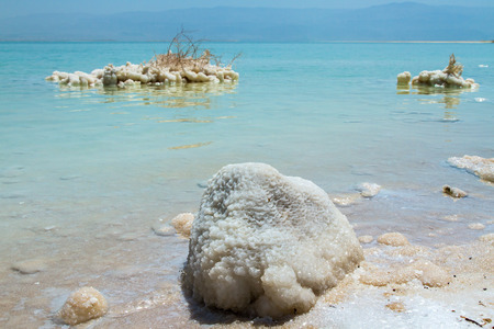 Beautiful photo coast of the Dead Sea , Israel .の写真素材