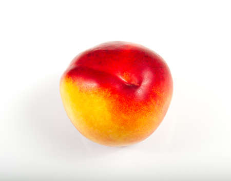 Beautiful photo Nectarine fruit isolated on white background .の写真素材