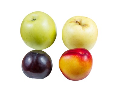 Fresh fruits . Mixed fruits isolated on white background .の写真素材