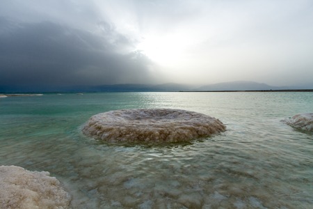 Beautiful photo coast of the Dead Sea , Israel . Bokeh .