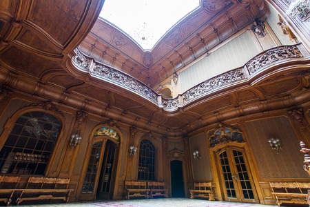 LVIV, UKRAINE - 18 February, 2016: House of Scientists - a former national casino (until 1939) built by "Fellner and Helmer" in the years 1897-1898. February 18, 2016 Lviv, Ukraine.のeditorial素材
