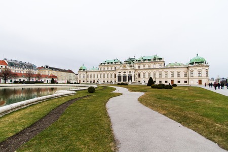 Beautiful photo Belvedere Palace in Vienna - Austria in winter .のeditorial素材
