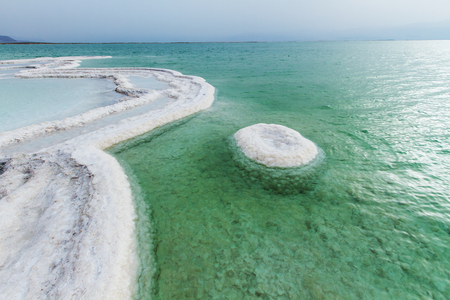 Beautiful photo coast of the Dead Sea , Israel . Bokeh .の写真素材
