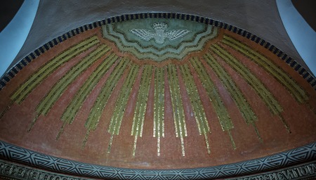 Jerusalem , Israel - January 18, 2017 : Abbey of the Dormition in Jerusalem . View of the basilica and the central altar of the church.のeditorial素材