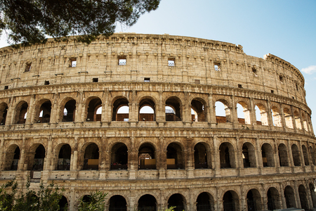 One of the most popular travel place in world - Roman Coliseum . A view from the outside .の写真素材