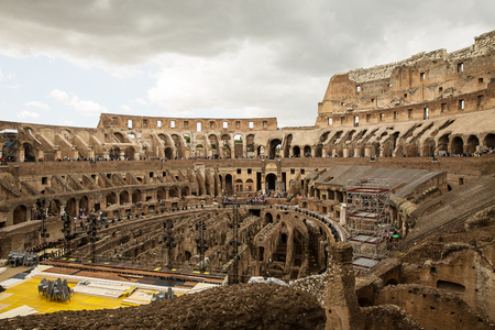Rome , Italy - September 2, 2017 : One of the most popular travel place in world - Roman Coliseum . A view from the inside .のeditorial素材