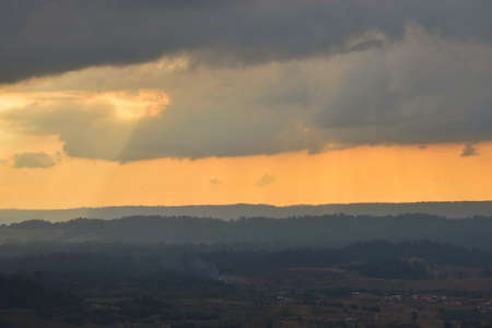 Sunset View in the evening at Petchabun, Thailand.