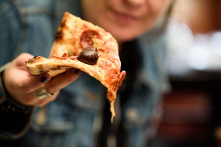 chilean italian pizzaの写真素材