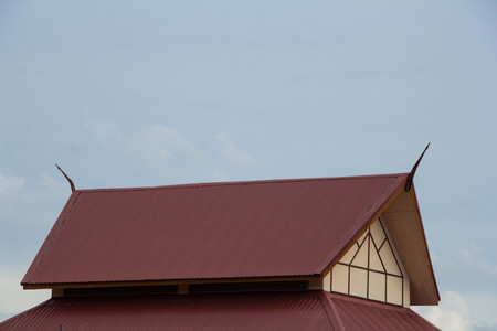 Thai style roof in Khonkean University, Thailandの写真素材